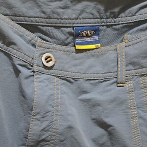 AFTCO Sky Blue Shorts with Yellow Contrast Stitching